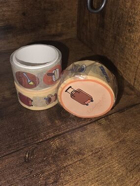 Decorative Travel-Themed Washi Tape Roll - Orange